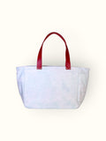 Bolsa Nuna Aqua com Alças de Couro Vermelho com Zíper