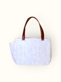 Bolsa Nuna Azul com Alças de Couro Marrom