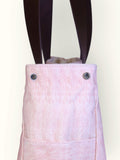 Bolsa Wallow Rosa com Alça de Couro Marrom Escuro