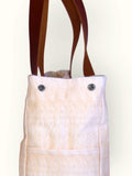 Bolsa Wallow Laranja com Alça de Couro Marrom