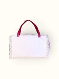 Bolsa Wallow Good Vibes Rosa com Alça de Couro Rosa com Zíper