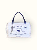 Bolsa Wallow Aqua com Alça de Couro Marinho com Zíper
