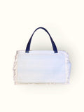 Bolsa Wallow Aqua com Alça de Couro Marinho com Zíper