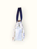 Bolsa Wallow Aqua com Alça de Couro Marinho com Zíper