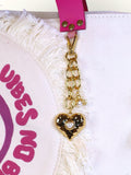 Bolsa Wallow Good Vibes Rosa com Alça de Couro Rosa com Zíper