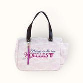 Bolsa Nuna Lilac com Alça de Couro Marrom Escuro