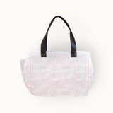 Bolsa Nuna Lilac com Alça de Couro Marrom Escuro