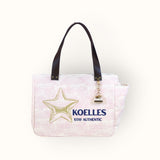 Bolsa Nuna Lilac com Alças de Couro Marrom Escuro