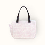 Bolsa Nuna Lilac com Alças de Couro Marrom Escuro
