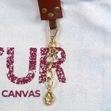 Bolsa Wallow Azul com Alça de Couro Marrom