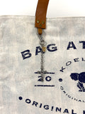 Bolsa Wallow Aqua com Alça de Couro Caramelo