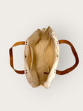 Bolsa Wallow Aqua com Alça de Couro Caramelo