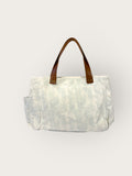 Bolsa Wallow Aqua com Alça de Couro Marrom Café