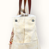 Bolsa Wallow Bege com Alça de Couro Marrom