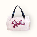 Bolsa Wallow Lilac com Alça de Couro Preto