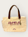 Bolsa Wallow Laranja com Alça de Couro Marrom