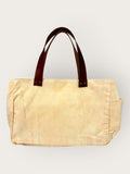 Bolsa Wallow Laranja com Alça de Couro Marrom