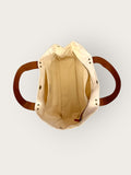 Bolsa Wallow Laranja com Alça de Couro Marrom