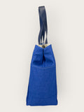Bolsa Wallow Azul Port com Alça de Couro Marinho