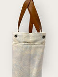 Bolsa Nuna Azul com Alças de Couro Marro Café