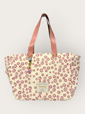 Bolsa Nuna Good Vibes Rosa com Alças de Couro Rosa Claro com Zíper