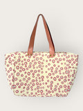 Bolsa Nuna Good Vibes Rosa com Alças de Couro Rosa Claro com Zíper