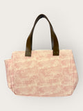 Bolsa Nuna Rosa com Alças de Couro Marrom Café