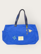 Bolsa Wallow Azul Port com Alça de Couro Marinho
