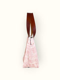 Bolsa Nuna Rosa com Alças de Couro Marrom