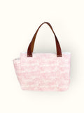 Bolsa Nuna Rosa com Alças de Couro Marrom
