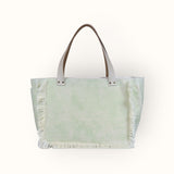 Bolsa Nuna Verde com Alças de Couro Off White