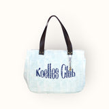 Bolsa Nuna Aqua com Alças de Couro Marrom Escuro
