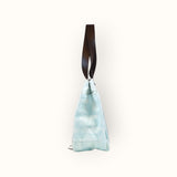 Bolsa Nuna Aqua com Alças de Couro Marrom Escuro