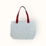Bolsa Nuna Aqua com Alças de Couro Vermelho