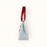Bolsa Nuna Aqua com Alças de Couro Vermelho