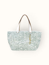 Bolsa Nuna Arabesque Verde com Alças de Couro Off White