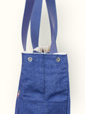 Bolsa Wallow Jeans com Alça de Couro Marinho