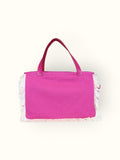 Bolsa Wallow Rosa Choque com Alça de Couro Rosa com Zíper