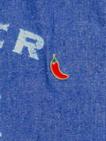 Bolsa Wallow Jeans com Alça de Couro Marinho