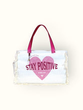 Bolsa Wallow Azul com Alça de Couro Rosa com Zíper
