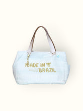 Bolsa Wallow Aqua com Alça de Couro Off White