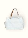 Bolsa Wallow Aqua com Alça de Couro Off White