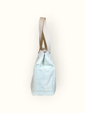 Bolsa Wallow Aqua com Alça de Couro Off White