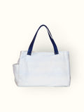 Bolsa Wallow Azul com Alça de Couro Marinho