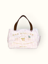 Bolsa Wallow Lilac com Alça de Couro Marrom Café