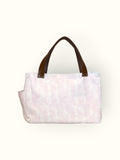Bolsa Wallow Lilac com Alça de Couro Marrom Café