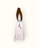 Bolsa Wallow Lilac com Alça de Couro Marrom Café