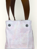 Bolsa Wallow Lilac com Alça de Couro Marrom Café