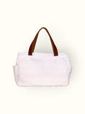 Bolsa Wallow Lilac com Alça de Couro Marrom