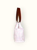 Bolsa Wallow Lilac com Alça de Couro Marrom